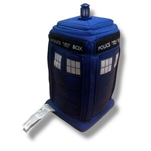 Doctor Who TARDIS Talking Plush 2012 Works Lights Up TV Blue Merch Batteries
